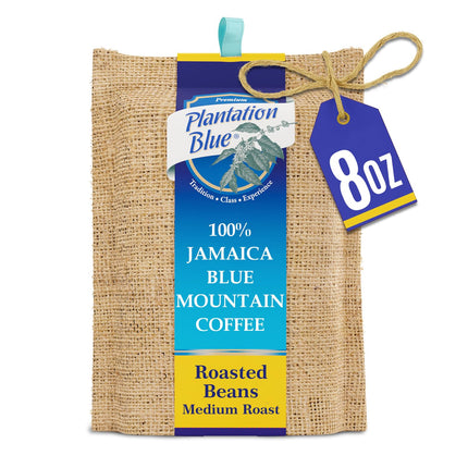 PREMIUM PLANTATION BLUE TRADITION CLASS EXPERIENCE 100% Blue Mountain Coffee Jamaica, Medium Roasted & Ground (8oz)