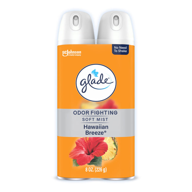 Glade Air Freshener Room Spray, Odor Fighting to Deliver Long Lasting Freshness, 8 Oz, 2 Count