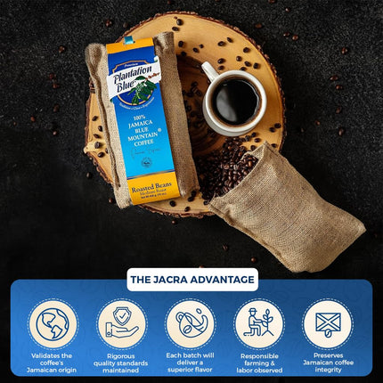 PREMIUM PLANTATION BLUE TRADITION CLASS EXPERIENCE 100% Blue Mountain Coffee Jamaica, Medium Roasted & Ground (8oz)