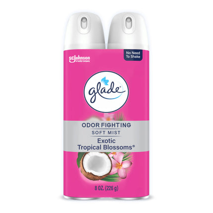 Glade Air Freshener Room Spray, Odor Fighting to Deliver Long Lasting Freshness, 8 Oz, 2 Count