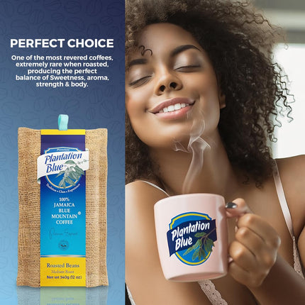 PREMIUM PLANTATION BLUE TRADITION CLASS EXPERIENCE 100% Blue Mountain Coffee Jamaica, Medium Roasted & Ground (8oz)