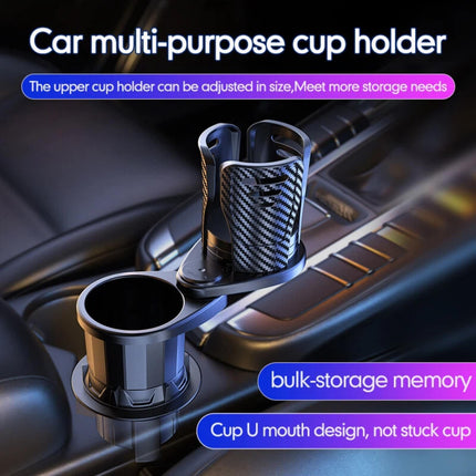 Car Cup Holder Expander Adjustable Base 2 in 1 Dual Layer Cup Holder Large Capacity Storage 360 Degree Rotating Cup Slot Large 10/40 oz Bottles & Big Drinks Travel Cup