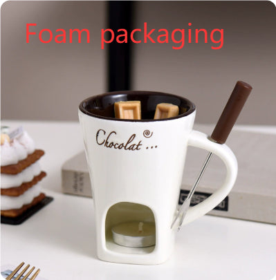 Fondue Mug Set Chocolate Cheese Ice Cream Fondue Maker Kit Individual Butter Melter Cup Small Warmer Kitchen Gadgets