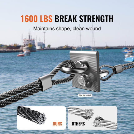 T316 Stainless Steel Cable 1/8" 7x7 Steel Wire Rope 500 Ft Cable Railing