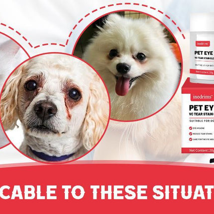 Pet Tear Stain Removal Powder - Natural And Gentle Formula, Eye And Fur Care, Tear Stain Removal And Brightening, An Essential Product For Pet Eye Cleaning.