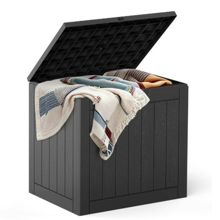 Deck Box With 31 Gallon Capacity, Weatherproof Resin Lockable Outdoor Storage For Secure Package Deliveries And Indoor Storage In Garden Or Patio