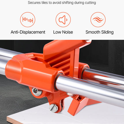 17-Inch Manual Tile Cutter For Wall & Polished Tiles,Double Rails For Precise Cutting, Tungsten Carbide Wheel,Non-Slip Handle,Anti-Displacement Pressure Rod,Precise Cuts For Pros & Beginners