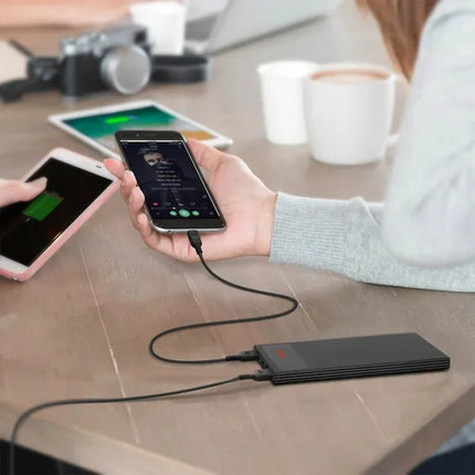 20000mAh Power Bank Ultra Thin External Battery Pack Phone Charger Dual USB Flashlight Battery Remain Display