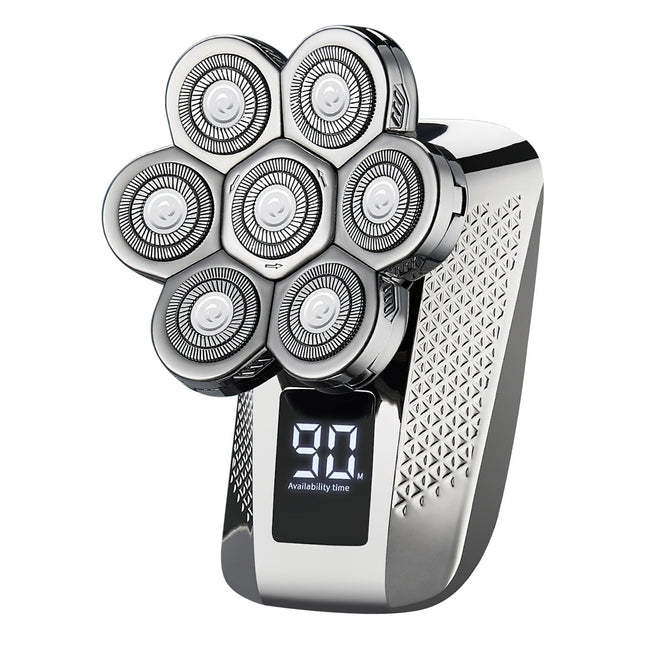 1Pc Head Shavers For Bald Men 5 In 1 7D Electric Rotary Razor Rechargeable Cordless Head Beard Trimmer Shaver Kit IPX6 Waterproof Dry Wet Grooming Kit With 3 Combs