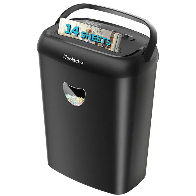 Cross Cut Paper Shredder,High-Performance,14-Sheet Capacity,6.6 Gallon Basket,P-4 Security-Jam Proof Heavy Duty Shredder For Home And Office