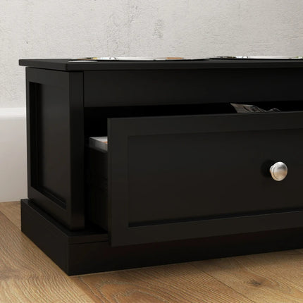 Dog Bowls With Storage Drawer, Raised Dog Bowl Stand Pet Food Bowl Dog Feeding Station, Black