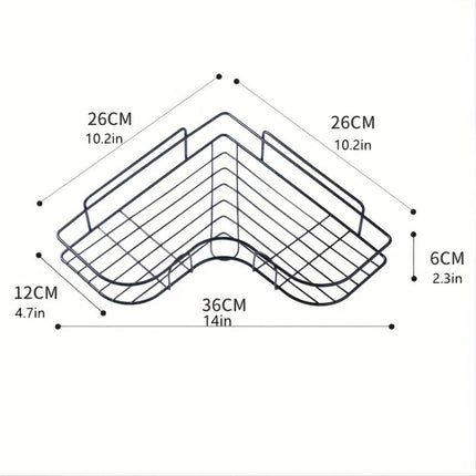 1pc Wall Mounted Bathroom Shelf, Shower Caddy Rack, No Punching Triangle Storage Rack For Bathroom Kitchen, Bathroom Accessories