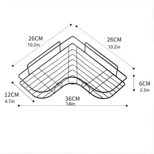 1pc Wall Mounted Bathroom Shelf, Shower Caddy Rack, No Punching Triangle Storage Rack For Bathroom Kitchen, Bathroom Accessories