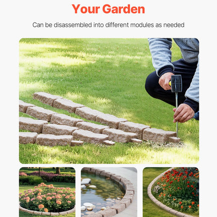 Faux Stone Landscape Edging 46.2 X 2.2 In Garden Lawn Edging Border For Walkway