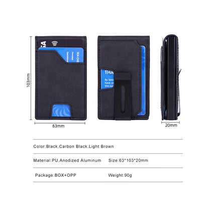 Men's Slim Wallet With Pop Up Card Holder, RFID Blocking, Minimalist Design With Large Card Capacity, Money Clip