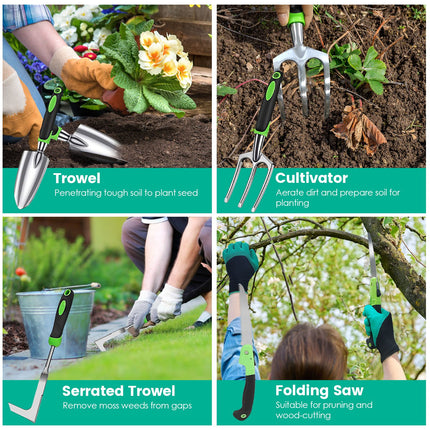 Ultimate 13Pcs Rustproof Garden Tool Set with Ergonomic Handles