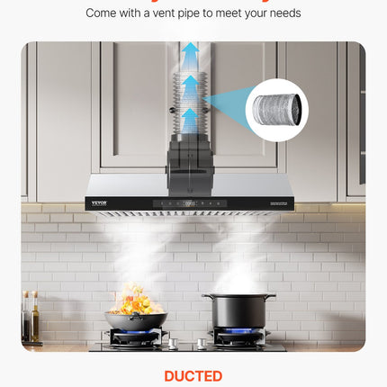 30' Under Cabinet Range Hood Vent Hood 900CFM Gesture & Touch Control