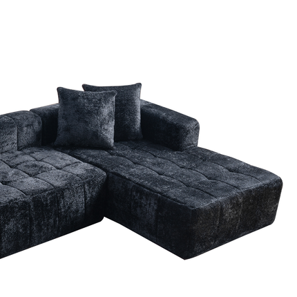 107.9 Cloud Modular Sectional Sofa Couch With L-Shape Chaise,Modern Minimalist Upholstered Couches For Living Room Bedroom,Deep Seat Corner Couch,No Assembly Required