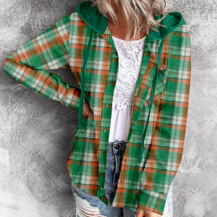 Hooded Breasted Casual Shirt Pullover