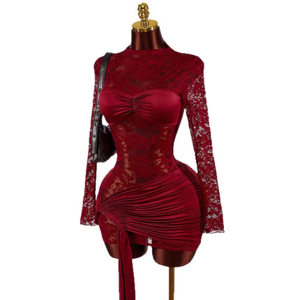 New Stylish Lace Hollow-out Sheer Dress For International Trade