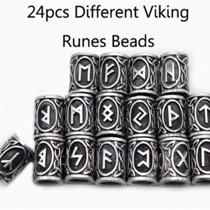 Set Of Viking Rune Beard Beads
