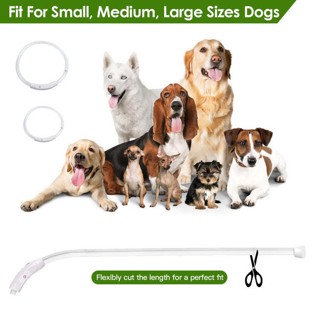 1Pc USB Rechargeable LED Dog Collar Multi Color Lighting Dog Safety Collar Cuttable Length Glow Dog Collar For Small Medium Large Dog Night Walking