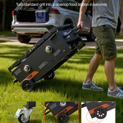 Gas Griddle, 2-Burner Flat Top Grill, 28 Inch Grill Plate Foldable Propane Griddle With Wheels, 30000 BTU Outdoor Flat Top Grills For Pan-Frying, Grilling, Stir-Frying, & BBQ, Pulse Ignition