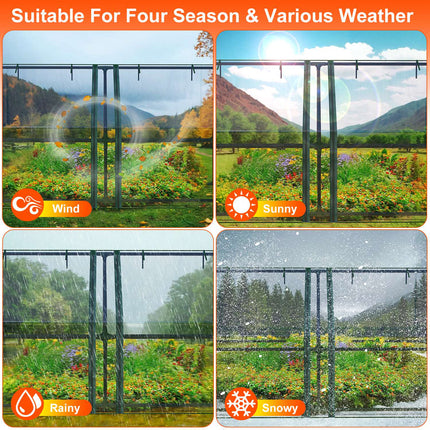 1Pc Portable Mini Greenhouse 70.86x33.46x37.4in With Roll-Up Zipper Doors Waterproof UV-Resistant PVC Cover Hot House For Indoor Outdoor Garden Patio Yard