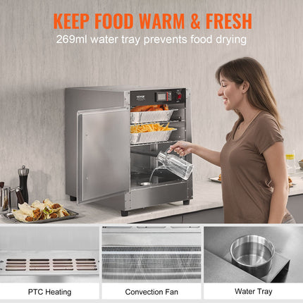Hot Box Food Warmer 4-Tier Concession Warming Cabinet With Water Tray For Pizza