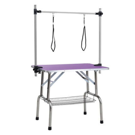 Dog Pet Grooming Table Stainless Steel Frame Rubber Pads