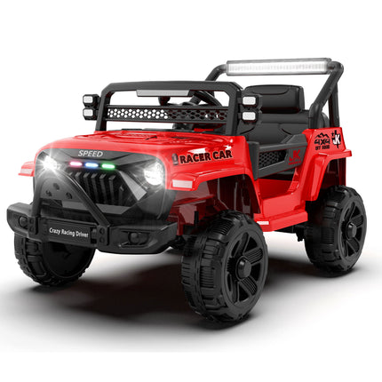 12V Kids Ride On Electric Truck Car WParents Control,2WD,Four-wheel Suspension,Early Education Function,Adjustable Volume,USB,MP3,Bluetooth,Microphone Jack,Power Display,LED Lights For Kids Aged 1-4.