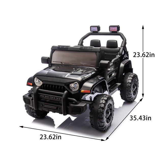 12V Kids Ride On Electric Car W Parents Control,Dual Drive, Four-wheel Suspension,With Music,Bluetooth,MP3,USB,with Headlights, Steering Wheel Quick Release,Slow Start For Kids Aged 2-4.