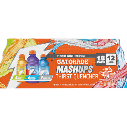Gatorade Thirst Quencher, Lemon-Lime, Orange, Fruit Punch Variety Pack, 12 Fl Oz (Pack of 18)