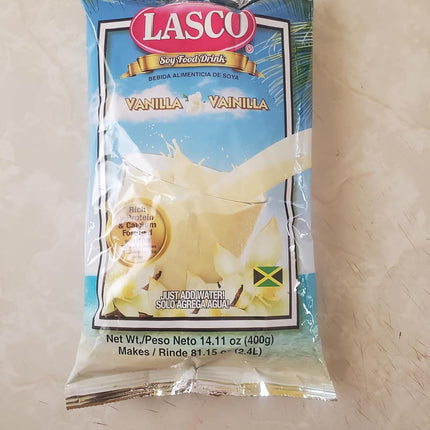 Lasco Soy Food Drink Vanilla, 14.11 oz (400 g) Pack | Jamaican Soy Beverage Mix with Protein, Calcium & Iron | Family Size Vanilla Flavour
