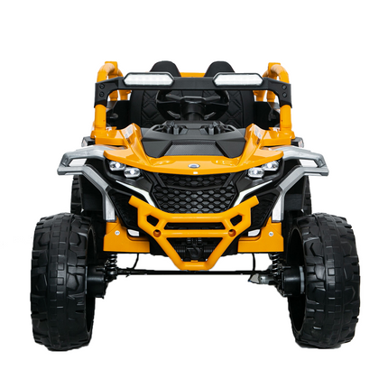 Ride On Models Truck Car 12V Kids Electric Vehicles, Remote Control, Front & Rear Shock Suspension, 2 Seater UTV, Flashlights And A Built-in Music Player, For Age 3-6 Years Old Yellow