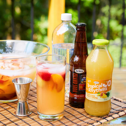 Grace Tropical Rhythms Ginger and Pineapple Juice 1 Liter (33.8oz) - 3 Cartons - Jamaican Fruit Juice