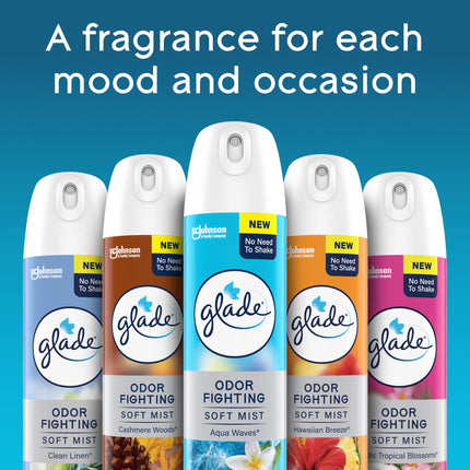 Glade Air Freshener Room Spray, Odor Fighting to Deliver Long Lasting Freshness, 8 Oz, 2 Count