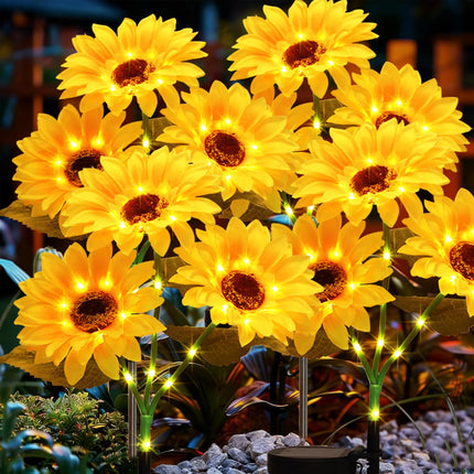 Solar Flower Lights Outdoor Waterproof 4 pieces