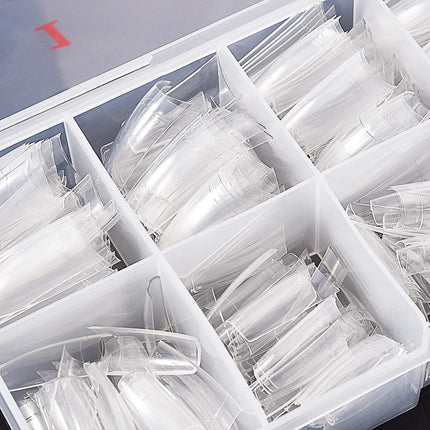 Beuniar 500PCS Acrylic Nail Tips French Artificial False Tip for Manicure with Box of 10 Sizes