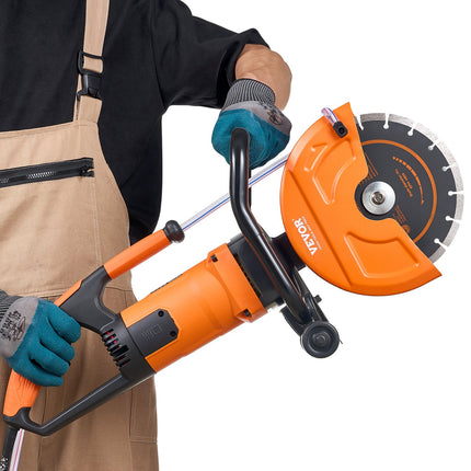 Electric Concrete Saw, 9 In, 1800 W Motor Circular Saw Cutter With 3.5 In Cutting Depth, Wet/Dry Disk Saw Cutter Includes Water Line, Pump And Blade, For Stone, Brick