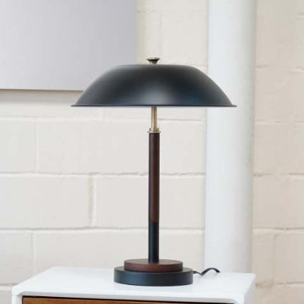 High Quality Hotel European Modern Bed Side Nightstand Decorative Led Table Desk Lamp, Cosmiclume Black Umbrella Shaped Table Lamp - Walnut - Bronze 110V
