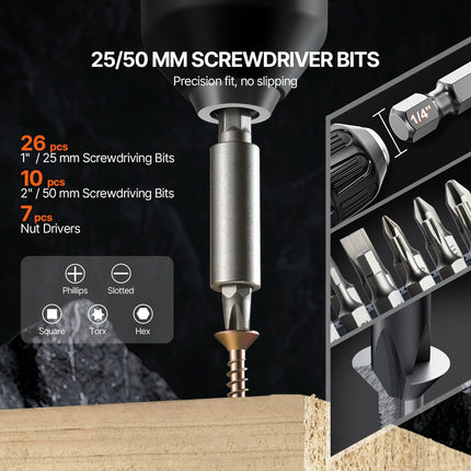 Drill Bit Set 70 PCS Screwdriver Bit Set With Carrying Case Multi-purpose