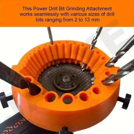 1pc Drill Bit Sharpener, Plastic Manual Drill Bit Grinder, Power Drill Bit Grinding Attachment For 2 To 13mm Drill Bits, 125mm Grinder