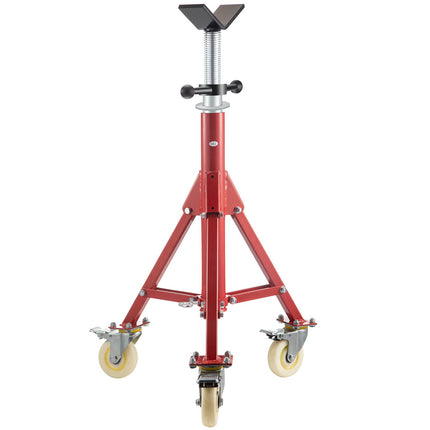 Pipe Stand, Pipe Jack Stand, V Head Pipe Stand Adjustable Height 28-52 Inch, Pipe Jack Stands With Casters 882 LB, Folding Portable Pipe Stands 1 8 To 12 Inch Pipe Supporting, Steel Jack Stand