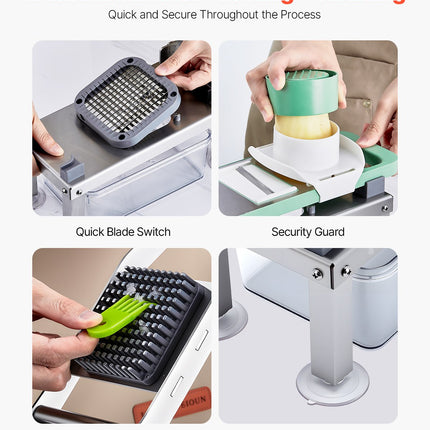 Vegetable Chopper Mandoline Slicer All-in-1 Food Veggie Cutter 9 Blades