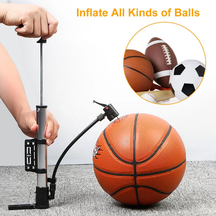 Mini Bike Portable Bicycle Tire Inflator Ball Air W Mount Frame For Mountain Road Bike
