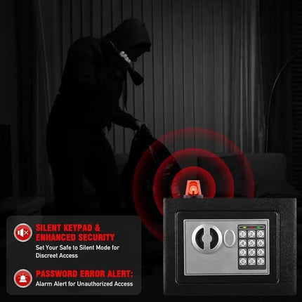 Home Mini Safe Made Of All-steel, Anti-theft And Pry-proof, With Dual Security Combination Keys, Double Opening, Space-saving Design For Storing Documents, Jewelry, And Cash.