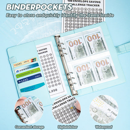 Days Money Saving Challenge Cash Savings Loose-leaf Notebook