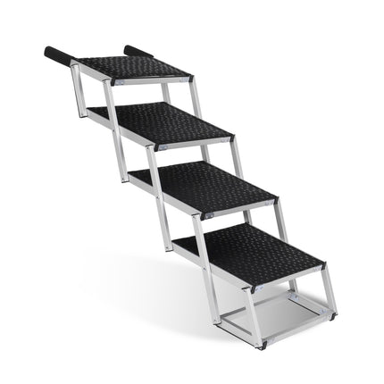 Foldable Dog Ramp For Cars, SUVs, Trucks, Portable Pet Dog Stairs For Large Dogs With Non-Slip Surface  Reinforced Design, Lightweight Yet Sturdy Supports Up To 250lbs
