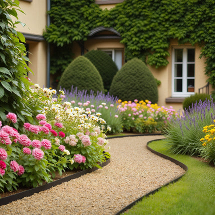 Landscape Edging 20ft X 2in L-Shaped Durable Plastic Garden Border No Dig